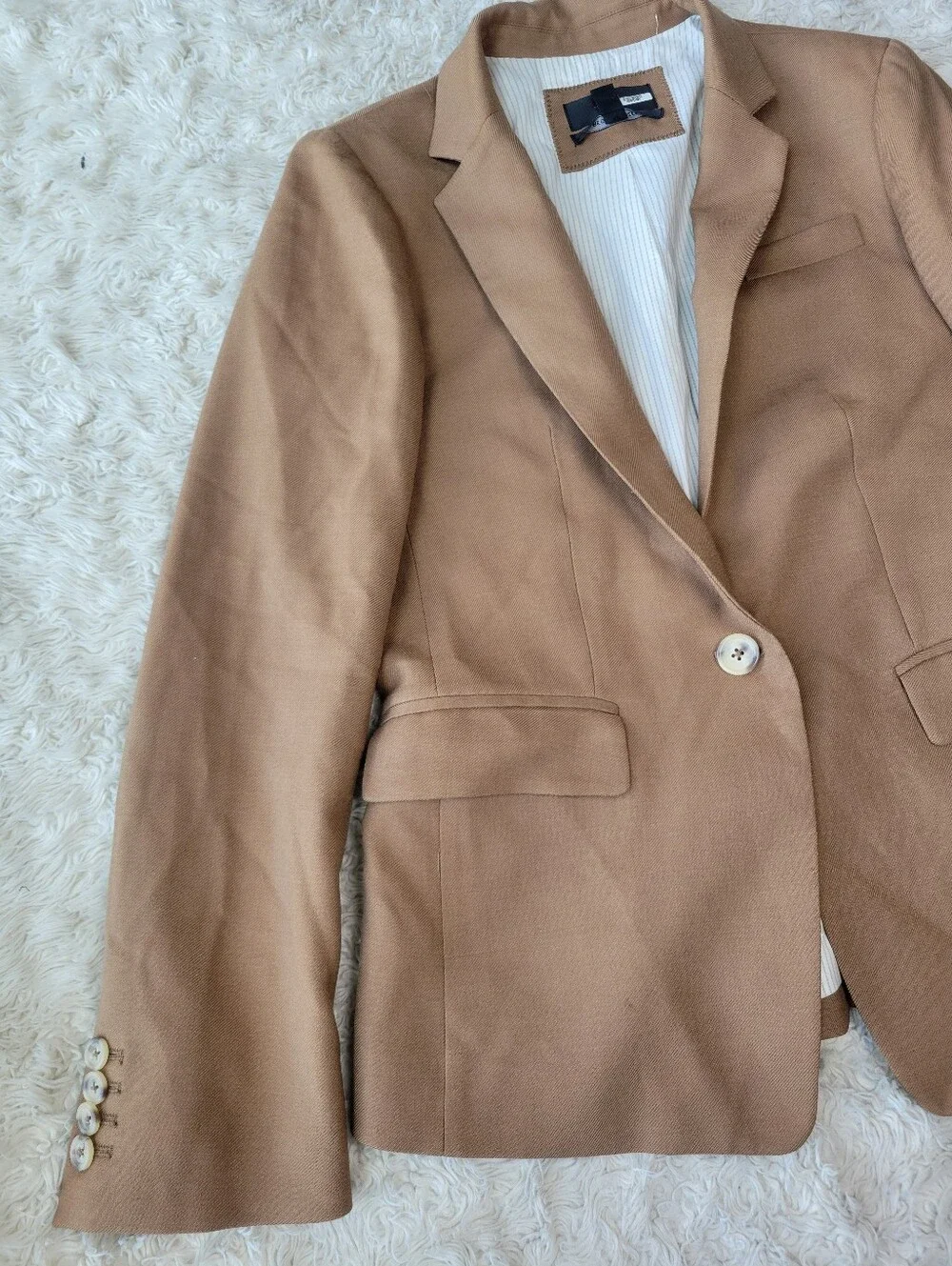 J.Crew Regent Blazer Camel Tan Wool Blend Classic Preppy Luxury Size 2